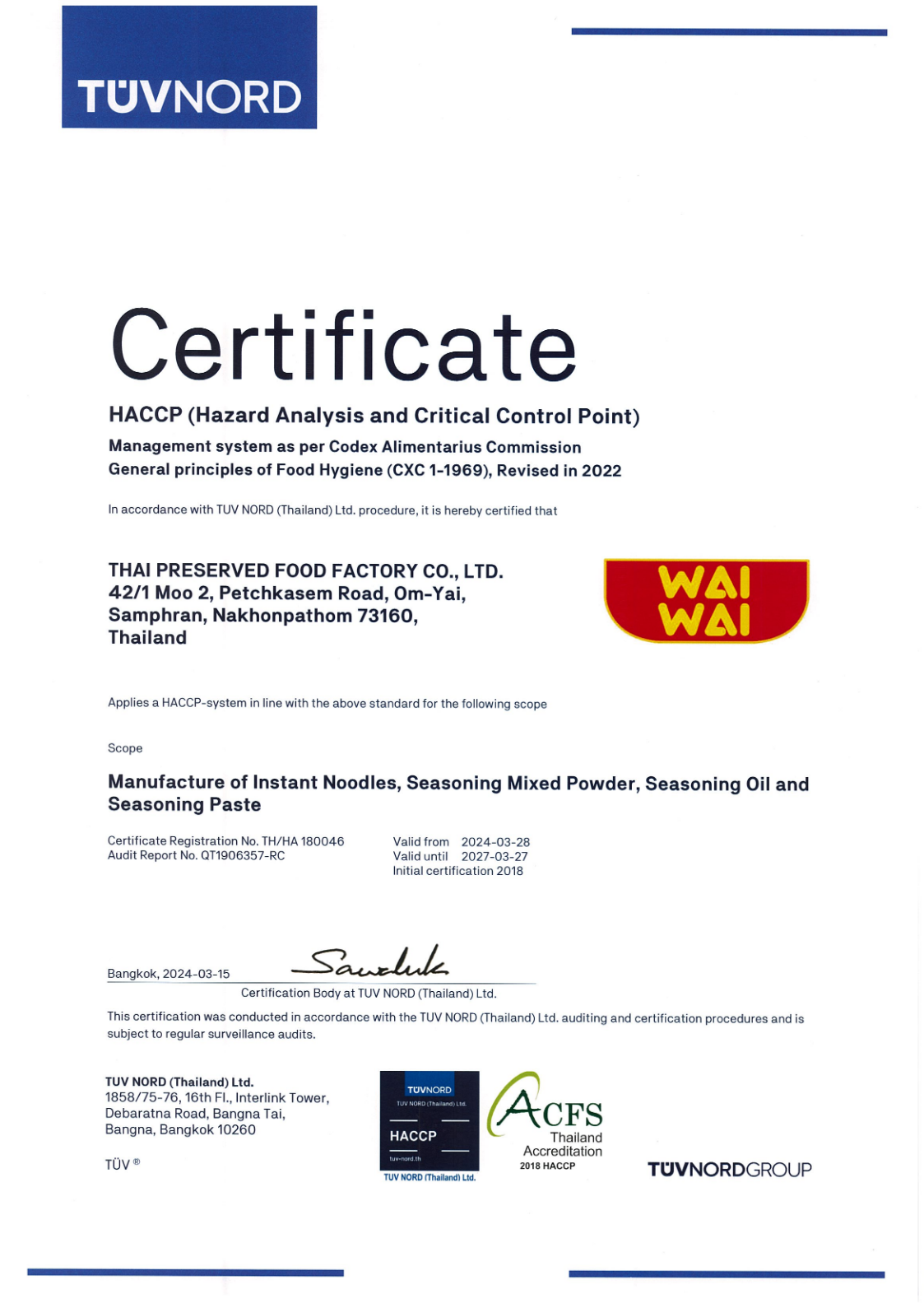 HACCP Certificates