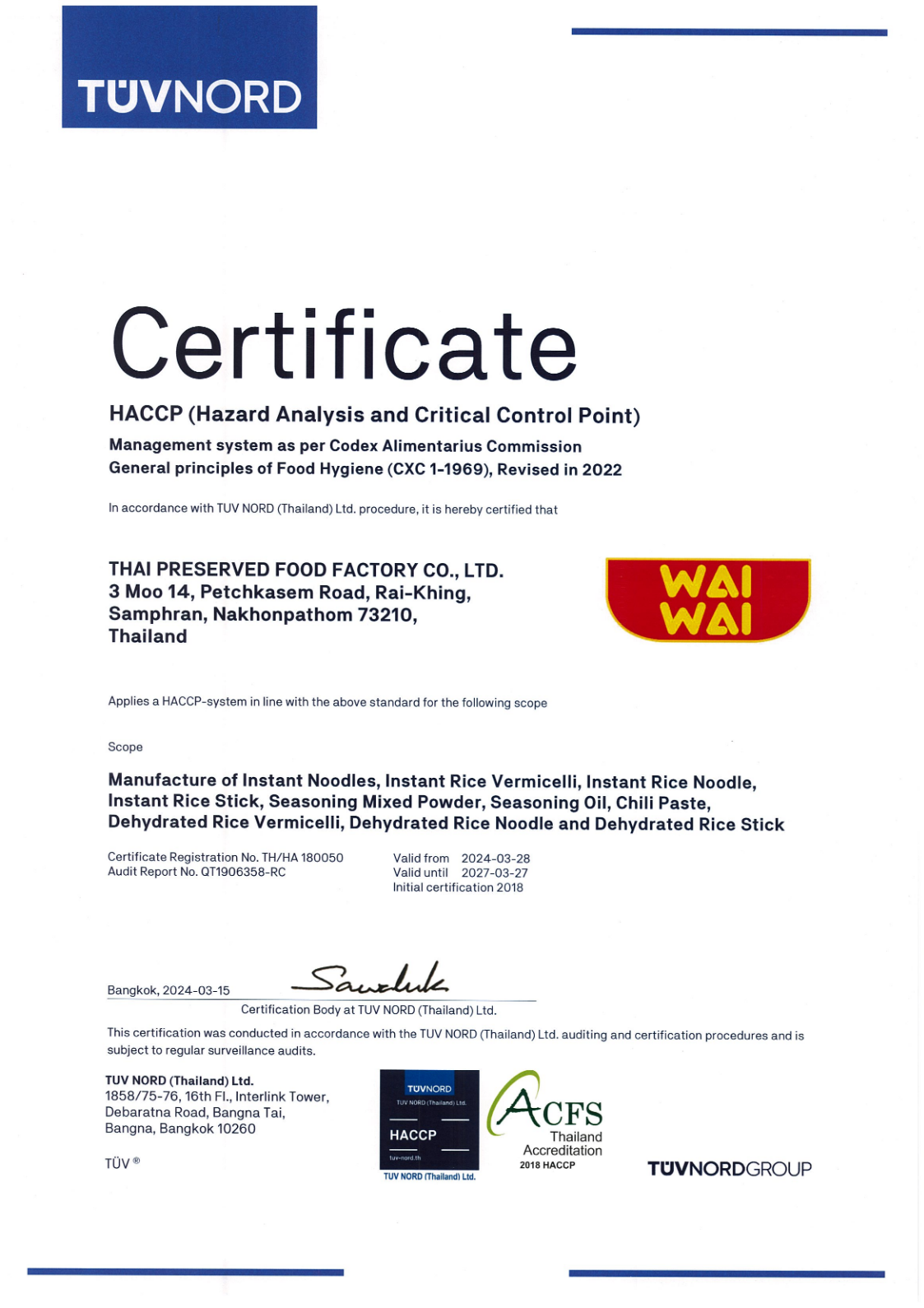 HACCP Certificates