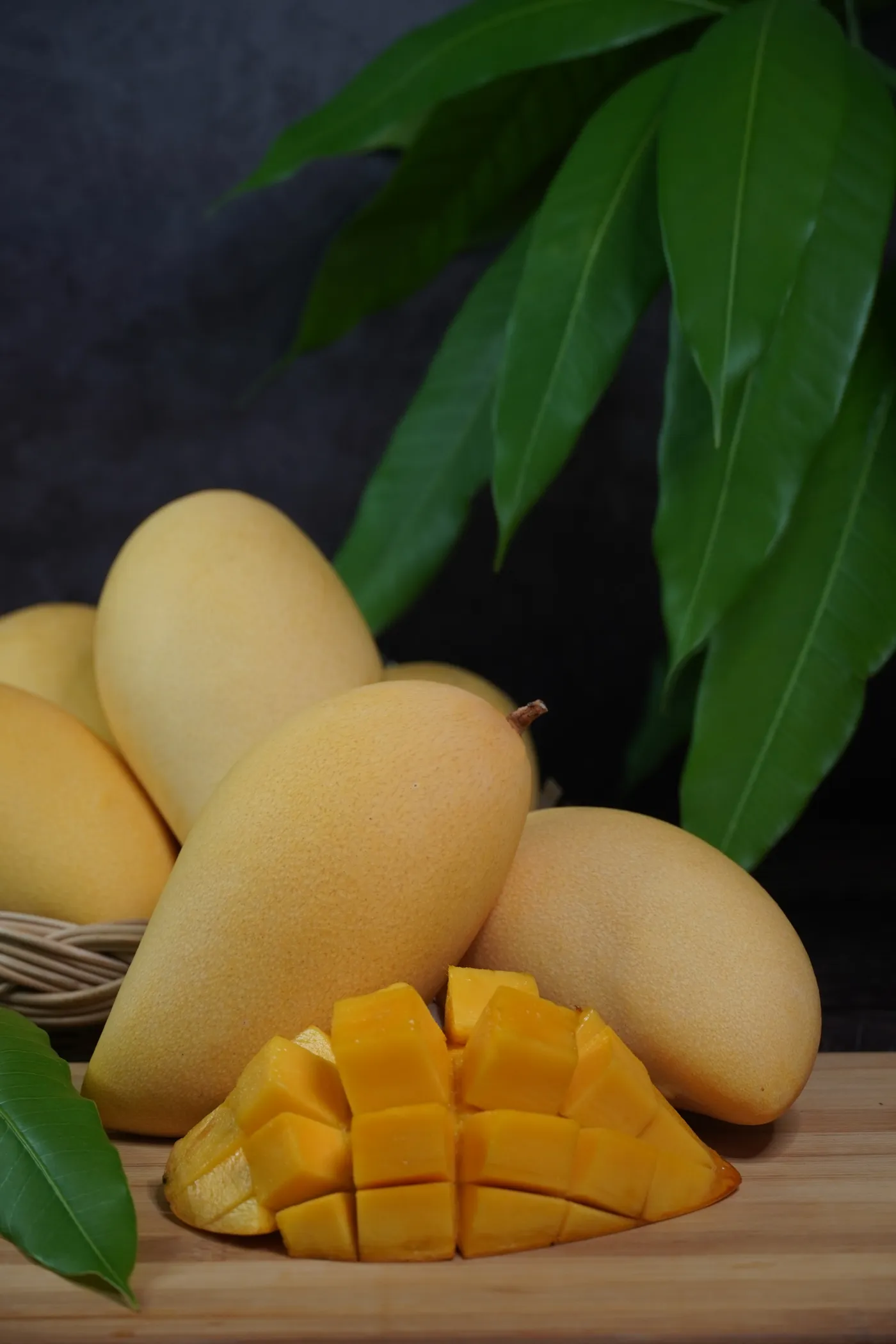 Mango cut open