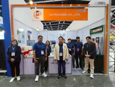 ทีมงานบริษัท อุลตราคอร์ จำกัด (Ultracore) ที่บูธจัดแสดงเครื่องมือ SMT และอุปกรณ์ประกอบแบรนด์ Malcom และ Kilews ในงาน Manufacturing Expo 2026