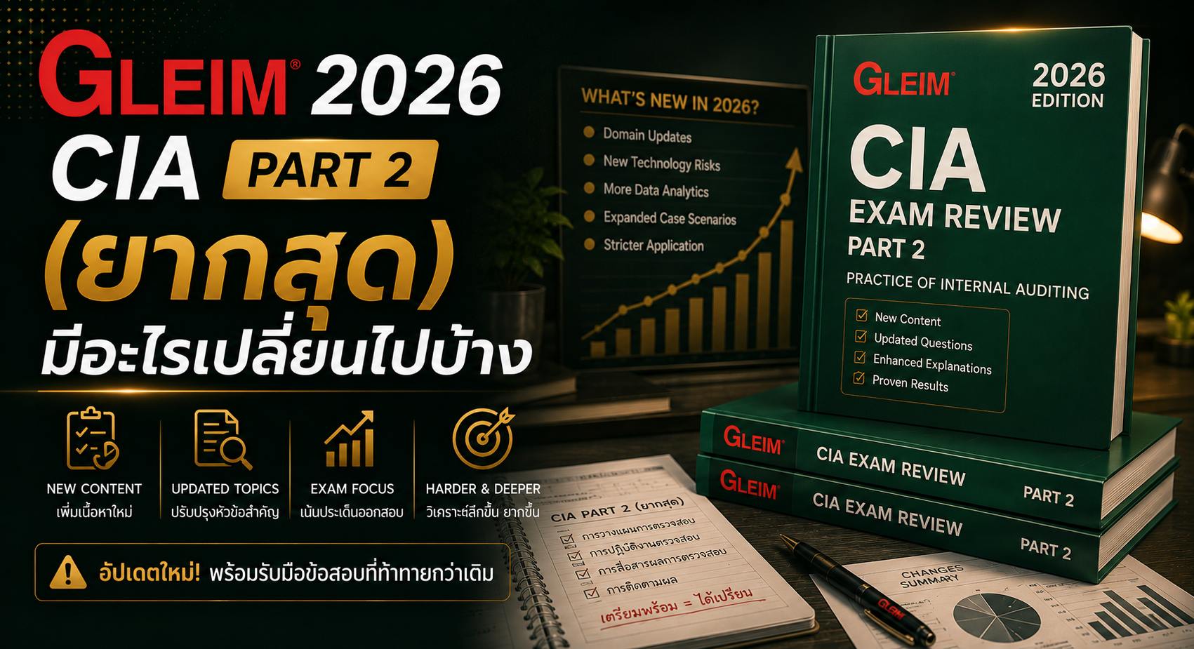 อัปเดตเนื้อหา Gleim CIA Part2: เวอร์ชั่น 2025 เปรียบเทียบกับ 2026-2027