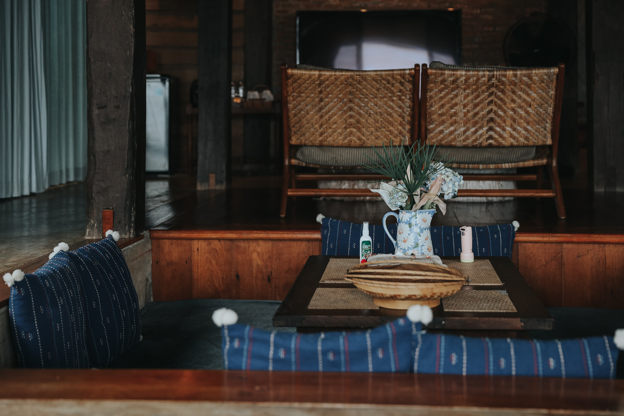 Interior wooden details of the cabin