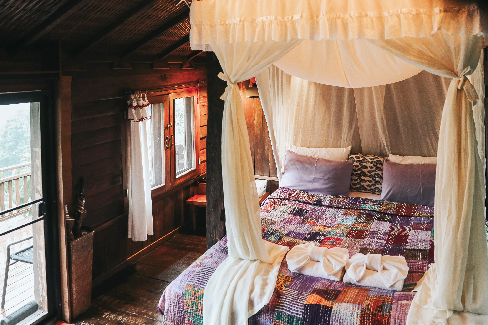 Bedroom with mountain view