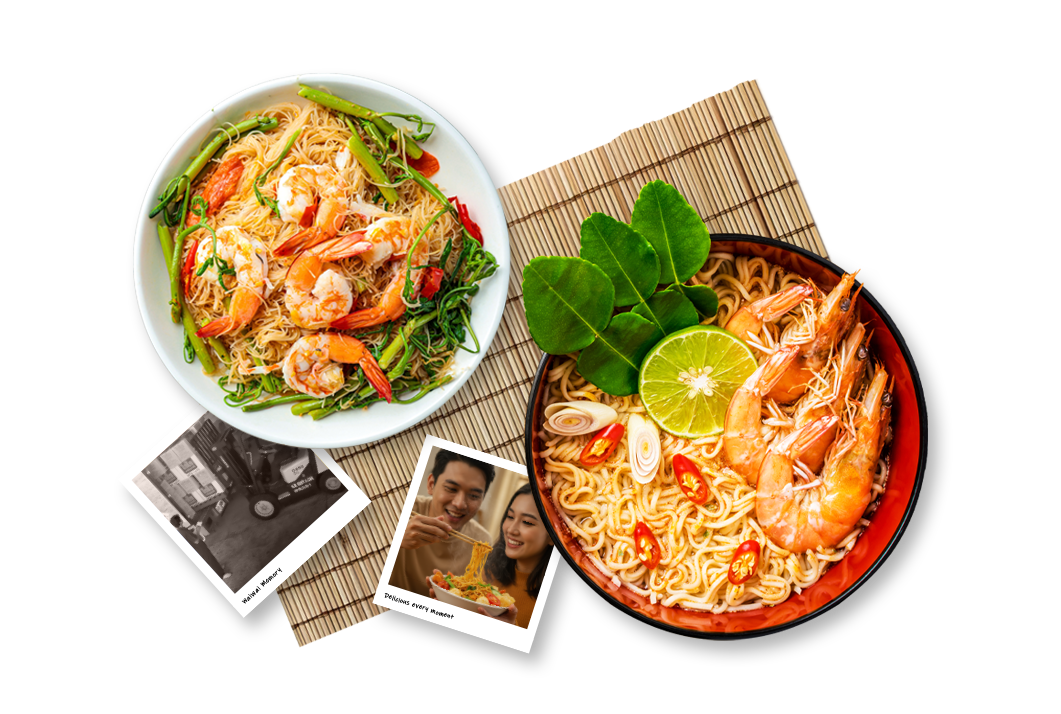 WAI WAI Product in a bowl