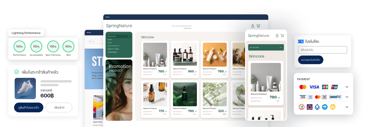 R-Commerce แพลตฟอร์มสร้างร้านค้าออนไลน์แบบมืออาชีพ รองรับภาษาไทยและการชำระเงินสะดวก
