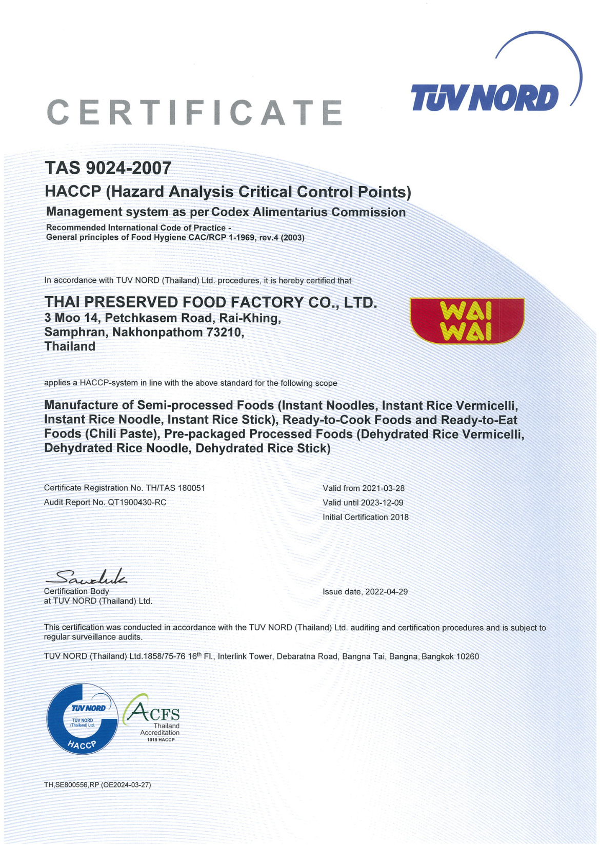 HACCP Certificates