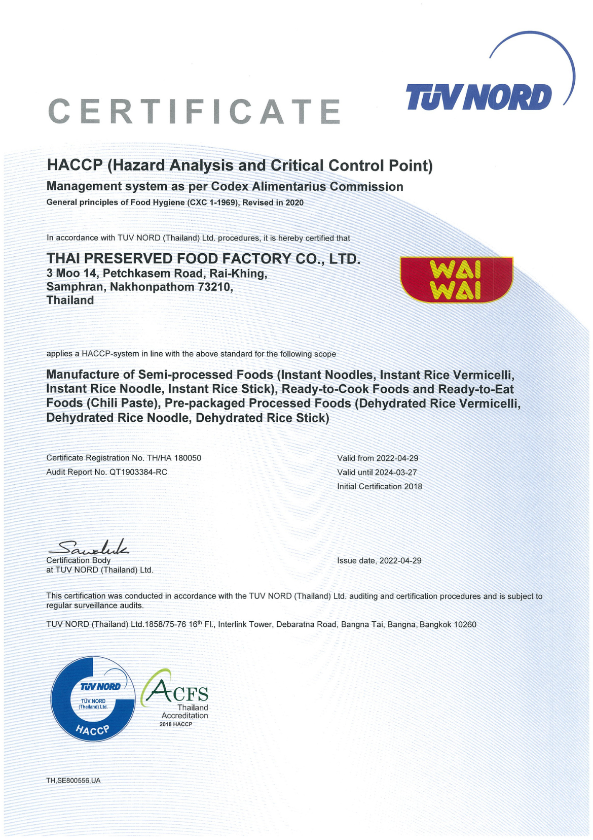 HACCP Certificates