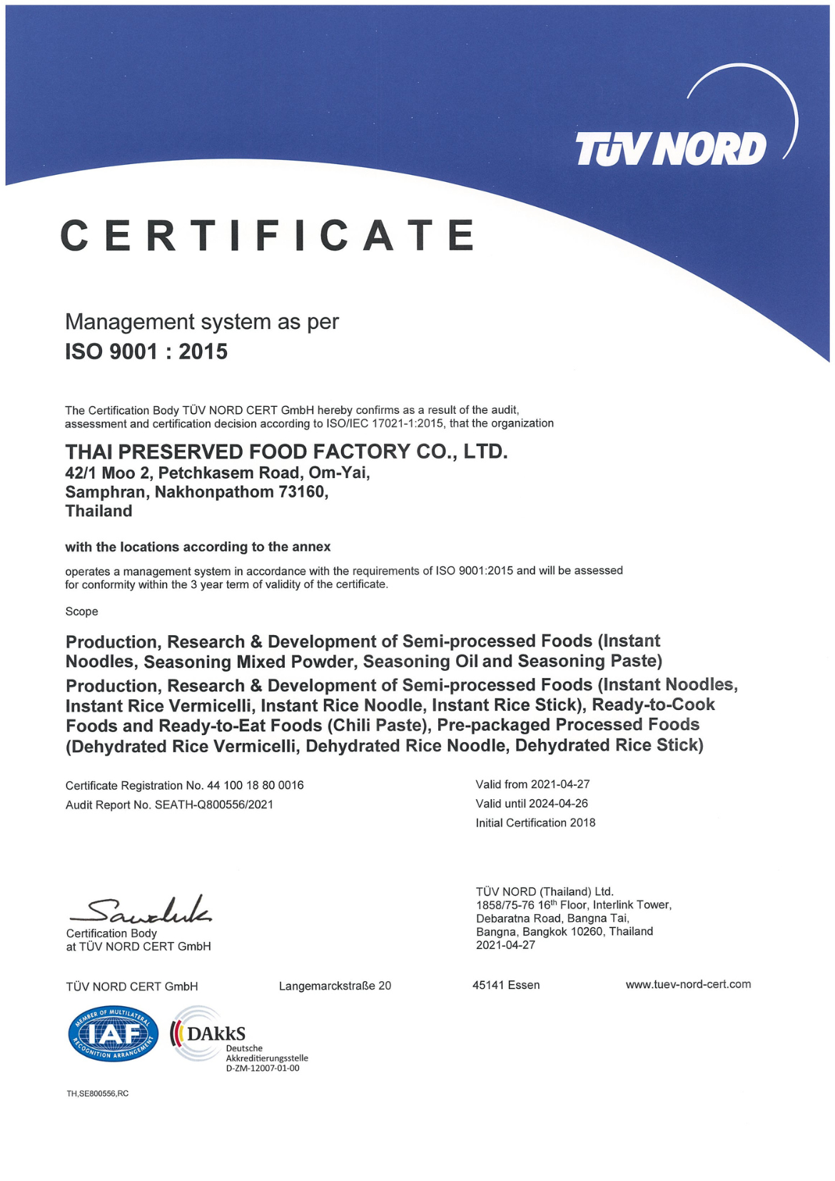 ISO Certificates