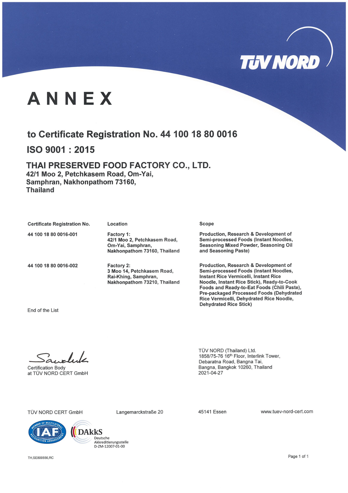 ISO Certificates